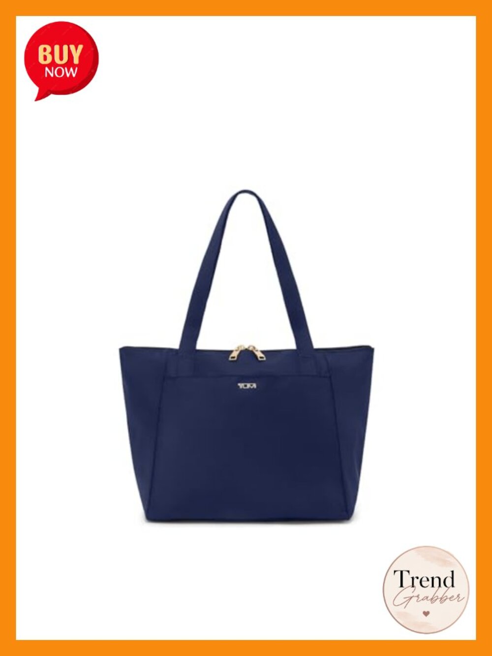 Packable Nylon Travel Tote Bag Double-Zip Shoulder Strap